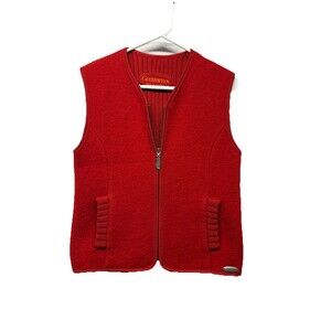 Vintage Giesswein Red Pure New Wool Vest jacket in size 38 EU US 8